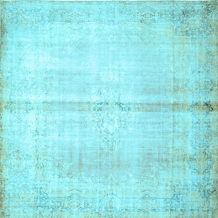 Square Machine Washable Persian Light Blue Traditional Rug, wshtr762lblu