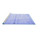 Sideview of Machine Washable Persian Blue Traditional Rug, wshtr762blu