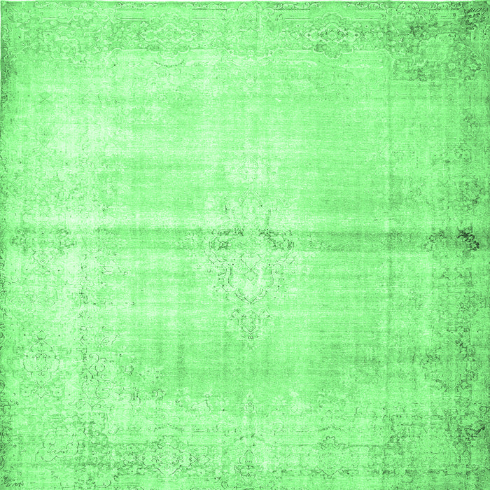 Square Machine Washable Persian Emerald Green Traditional Area Rugs, wshtr762emgrn