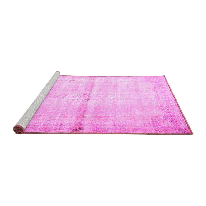 Sideview of Machine Washable Persian Pink Traditional Rug, wshtr762pnk