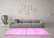 Machine Washable Persian Pink Traditional Rug in a Living Room, wshtr762pnk