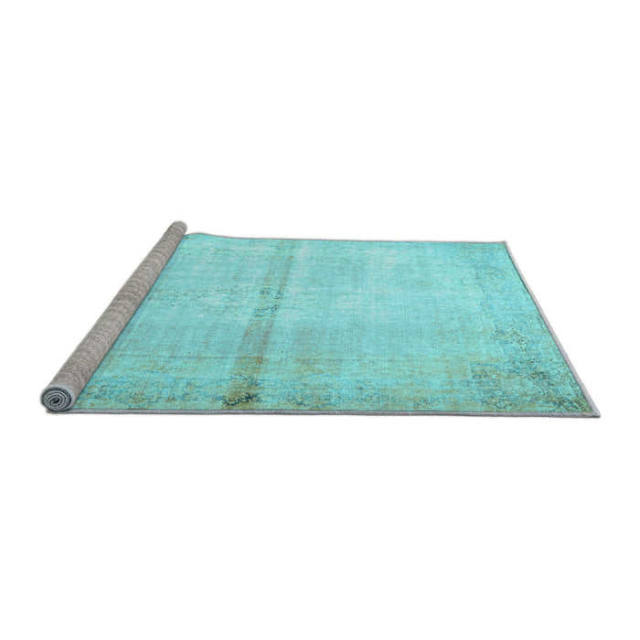 Sideview of Machine Washable Persian Light Blue Traditional Rug, wshtr762lblu