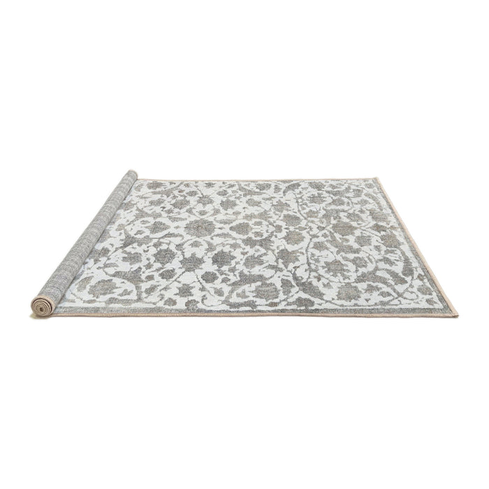 Sideview of Machine Washable Traditional Pearl White Beige Rug, wshtr763