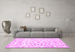 Machine Washable Persian Pink Traditional Rug in a Living Room, wshtr763pnk