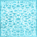 Square Machine Washable Persian Light Blue Traditional Rug, wshtr763lblu