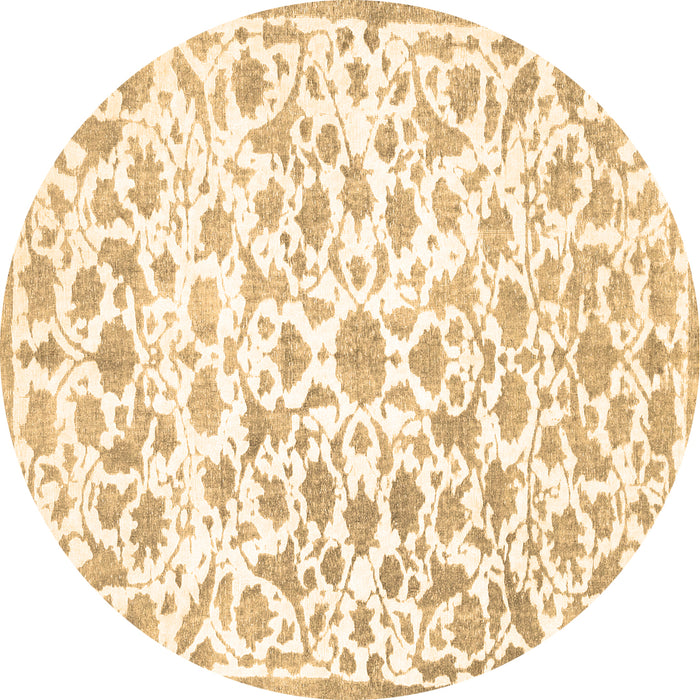 Round Machine Washable Persian Brown Traditional Rug, wshtr763brn