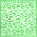 Square Machine Washable Persian Emerald Green Traditional Area Rugs, wshtr763emgrn