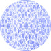 Round Persian Blue Traditional Rug, tr763blu