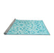 Sideview of Machine Washable Persian Light Blue Traditional Rug, wshtr763lblu