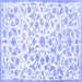 Square Machine Washable Persian Blue Traditional Rug, wshtr763blu