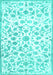 Machine Washable Persian Turquoise Traditional Area Rugs, wshtr763turq
