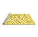 Sideview of Machine Washable Persian Yellow Traditional Rug, wshtr763yw