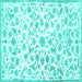 Square Machine Washable Persian Turquoise Traditional Area Rugs, wshtr763turq