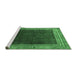 Sideview of Machine Washable Persian Emerald Green Traditional Area Rugs, wshtr764emgrn