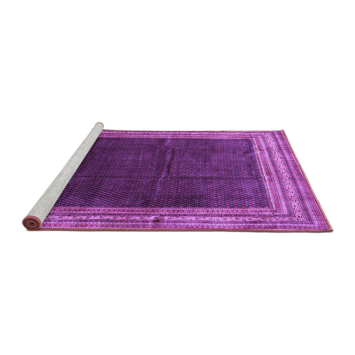 Sideview of Machine Washable Persian Purple Traditional Area Rugs, wshtr764pur