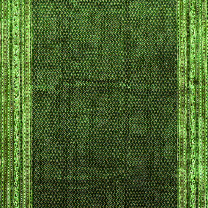 Serging Thickness of Machine Washable Persian Green Traditional Area Rugs, wshtr764grn