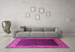 Machine Washable Persian Pink Traditional Rug in a Living Room, wshtr764pnk