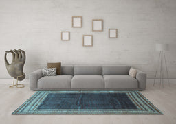 Machine Washable Persian Light Blue Traditional Rug in a Living Room, wshtr764lblu