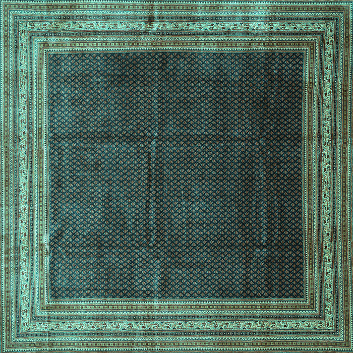Square Persian Turquoise Traditional Rug, tr764turq