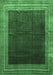 Machine Washable Persian Emerald Green Traditional Area Rugs, wshtr764emgrn