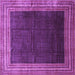 Square Machine Washable Persian Purple Traditional Area Rugs, wshtr764pur