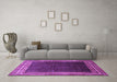 Machine Washable Persian Purple Traditional Area Rugs in a Living Room, wshtr764pur