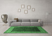 Machine Washable Persian Emerald Green Traditional Area Rugs in a Living Room,, wshtr764emgrn