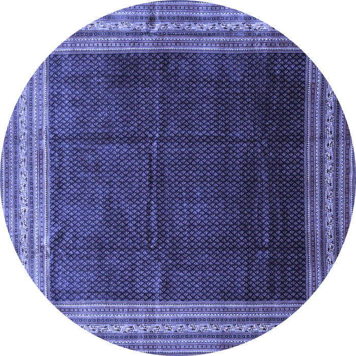 Round Persian Blue Traditional Rug, tr764blu