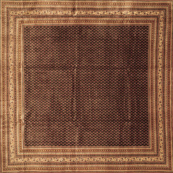 Square Machine Washable Persian Brown Traditional Rug, wshtr764brn