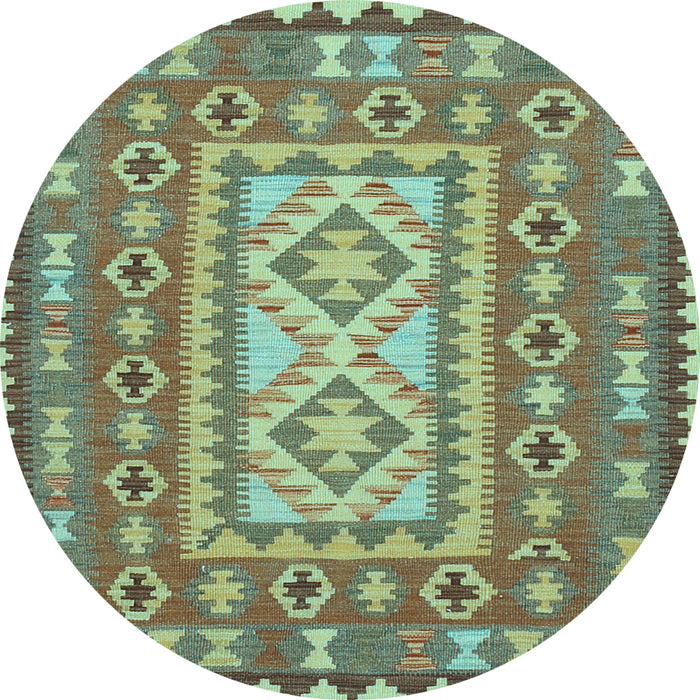 Round Machine Washable Persian Light Blue Traditional Rug, wshtr765lblu