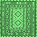 Square Machine Washable Persian Emerald Green Traditional Area Rugs, wshtr765emgrn