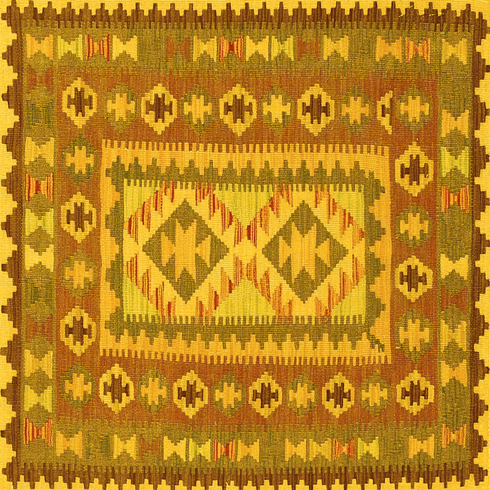 Square Persian Yellow Traditional Rug, tr765yw
