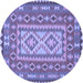 Round Persian Blue Traditional Rug, tr765blu