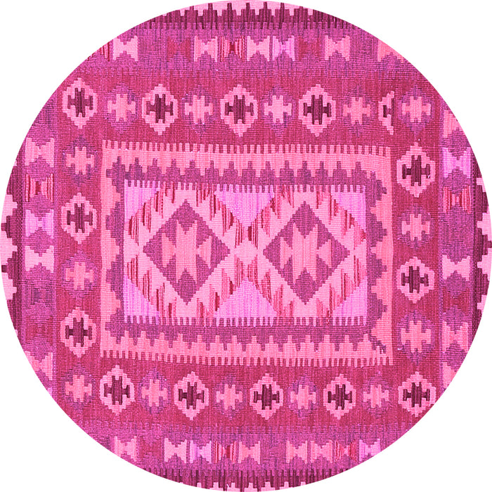 Round Persian Pink Traditional Rug, tr765pnk