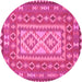 Round Persian Pink Traditional Rug, tr765pnk