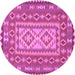 Round Persian Purple Traditional Rug, tr765pur