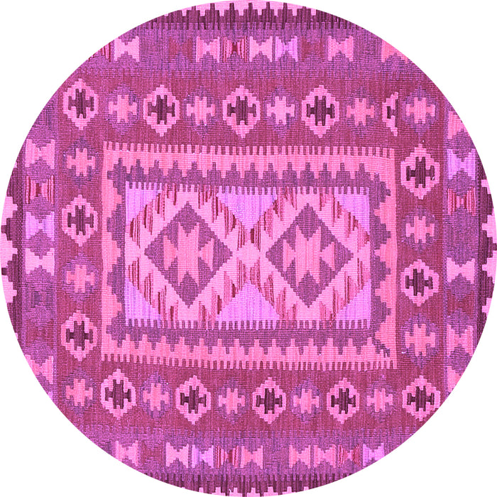 Round Machine Washable Persian Purple Traditional Area Rugs, wshtr765pur