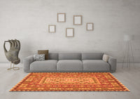 Machine Washable Persian Orange Traditional Rug, wshtr765org