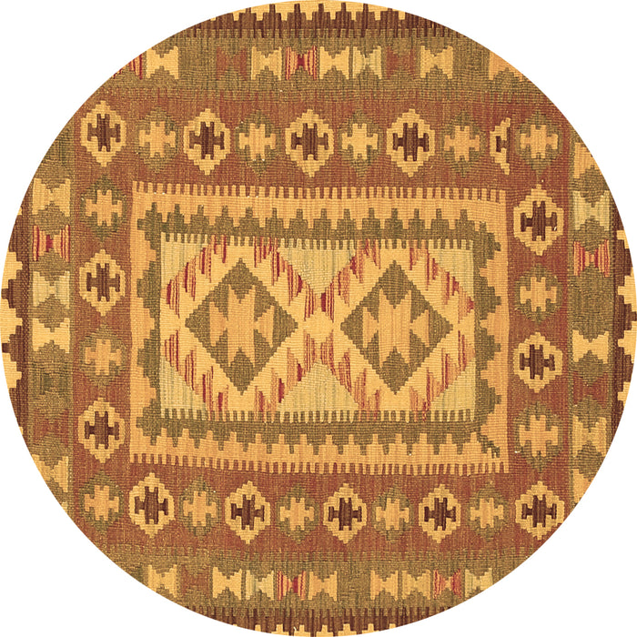 Round Persian Brown Traditional Rug, tr765brn