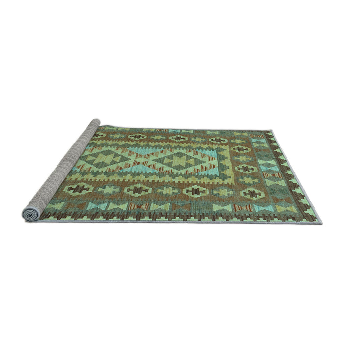 Sideview of Machine Washable Persian Light Blue Traditional Rug, wshtr765lblu
