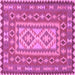 Square Machine Washable Persian Purple Traditional Area Rugs, wshtr765pur