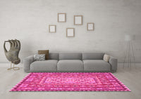 Machine Washable Persian Pink Traditional Rug, wshtr765pnk