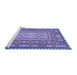 Sideview of Machine Washable Persian Blue Traditional Rug, wshtr765blu