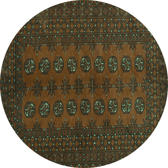 Round Machine Washable Persian Turquoise Traditional Area Rugs, wshtr766turq