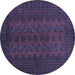 Round Persian Blue Traditional Rug, tr766blu