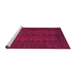 Sideview of Machine Washable Persian Pink Traditional Rug, wshtr766pnk