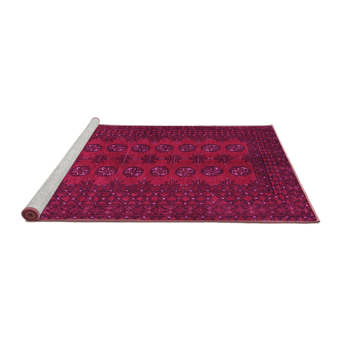 Sideview of Machine Washable Persian Pink Traditional Rug, wshtr766pnk