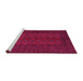 Sideview of Machine Washable Persian Pink Traditional Rug, wshtr766pnk