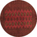 Round Persian Brown Traditional Rug, tr766brn