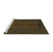 Sideview of Machine Washable Persian Turquoise Traditional Area Rugs, wshtr766turq